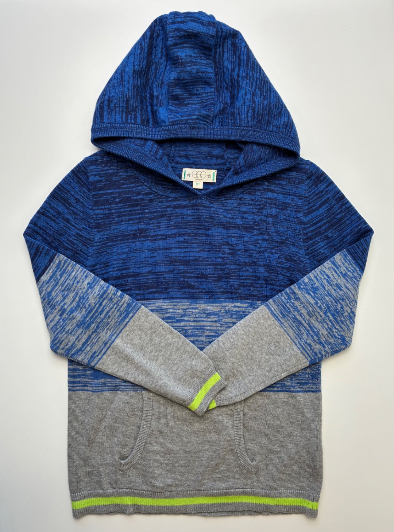 EGG New York Sweater - Blue Heathered w/ Hood | size 8