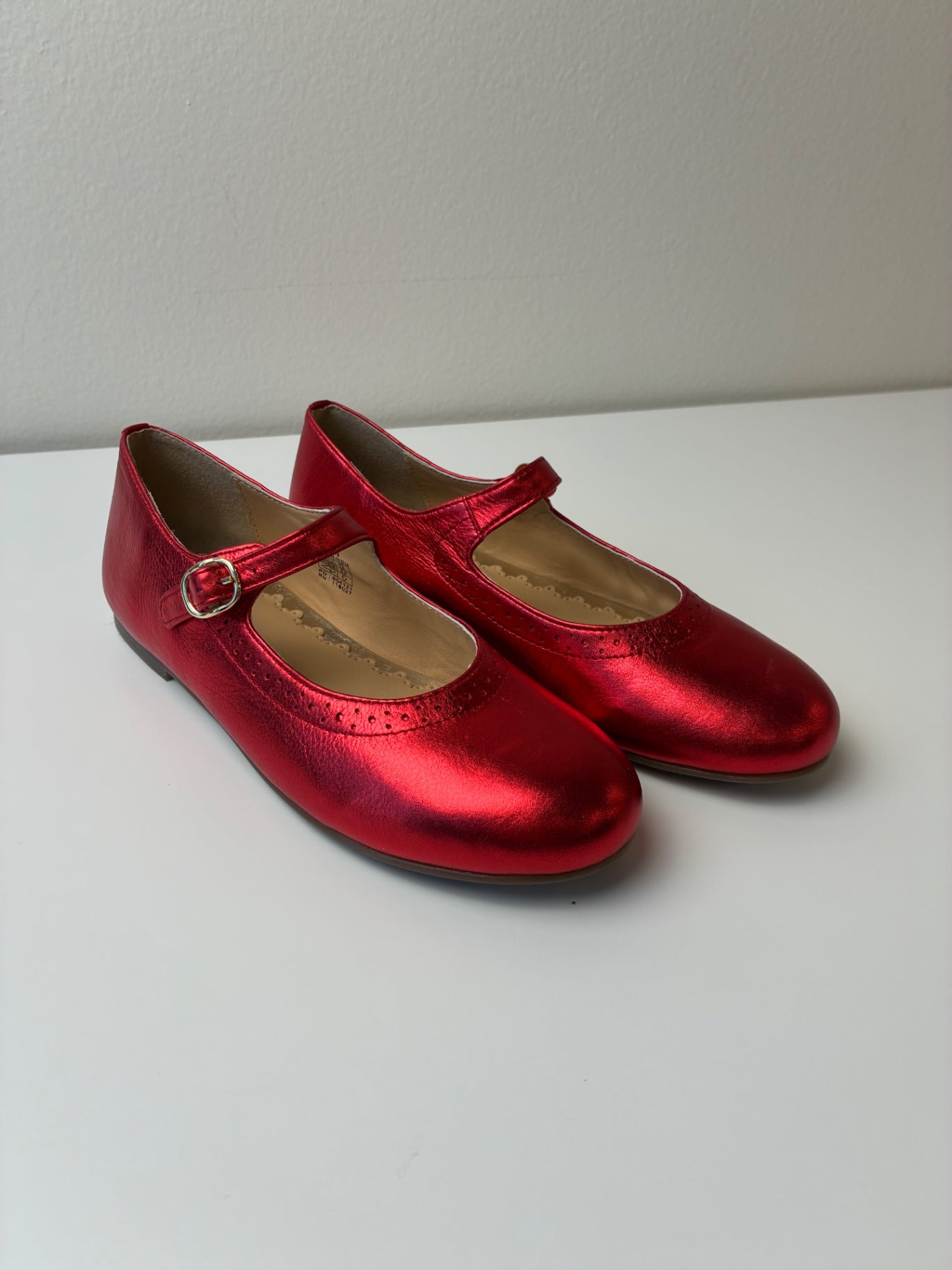 Mini Boden Shoes - Red Metallic Mary Jane | size Shoe 1.5