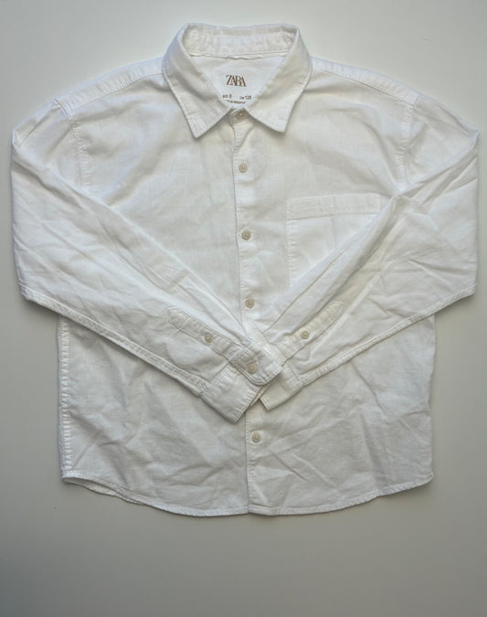 Zara Shirt - White Solid Button Up | size 8