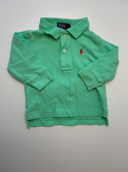 Polo Ralph Lauren Shirt - Green Long Sleeve Polo | size 9 Months