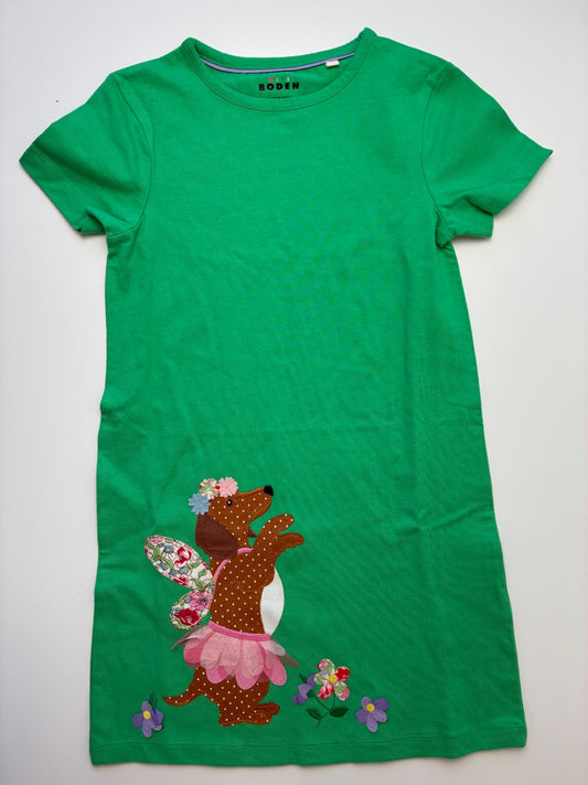 Mini Boden Dress - Green Dachshund Fairy | size 6/7