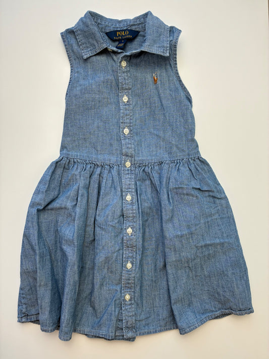 Polo Ralph Lauren Dress - Blue Sleeveless Chambray Button Up | size 5T