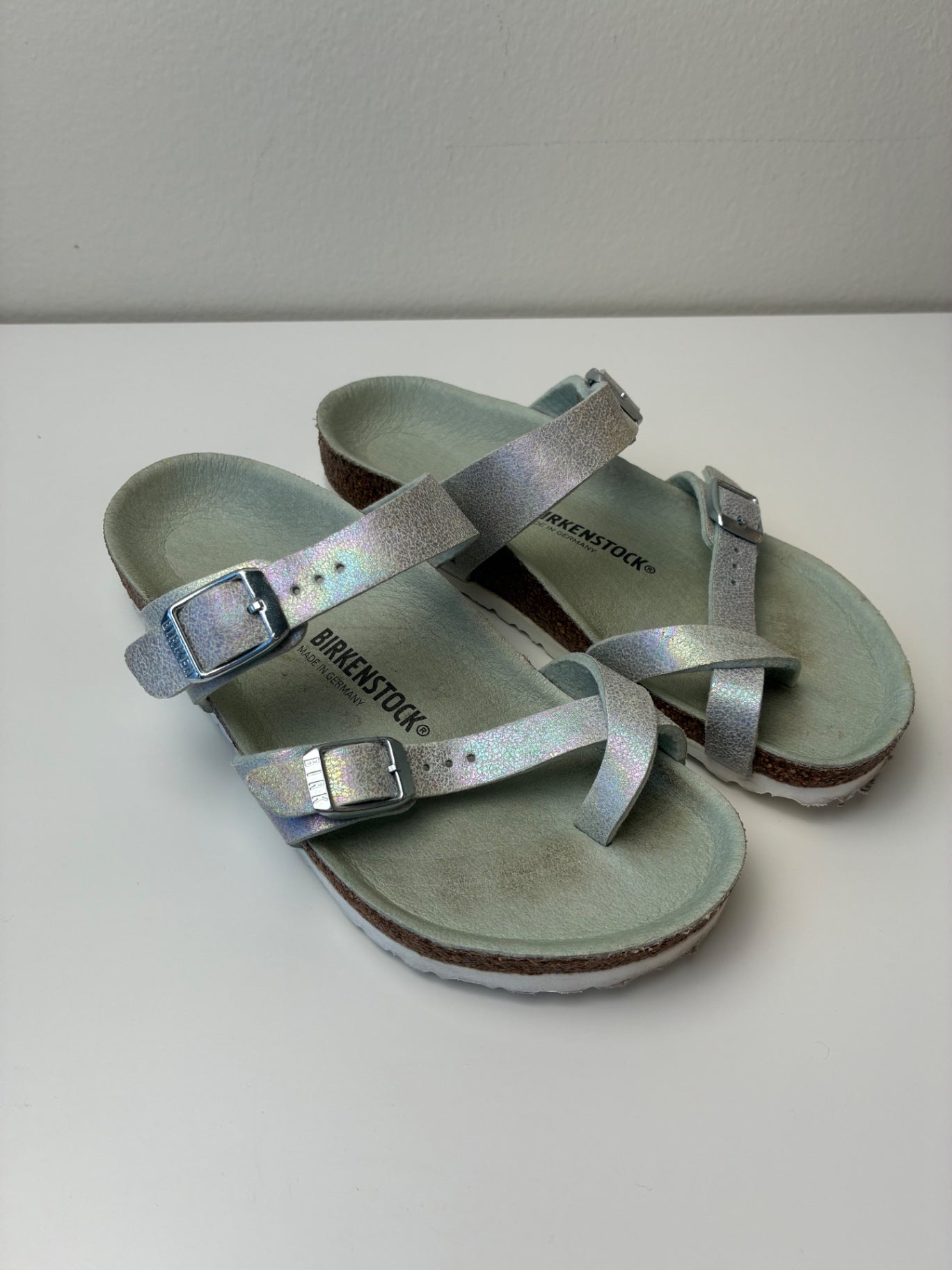 Birkenstock Shoes - Green Metallic Mayari Sandals | size Shoe 1