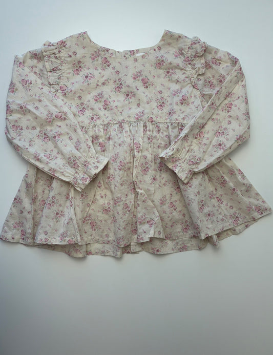 Jamie Kay Dress - Pink Floral 100% Organic Cotton | size 3T