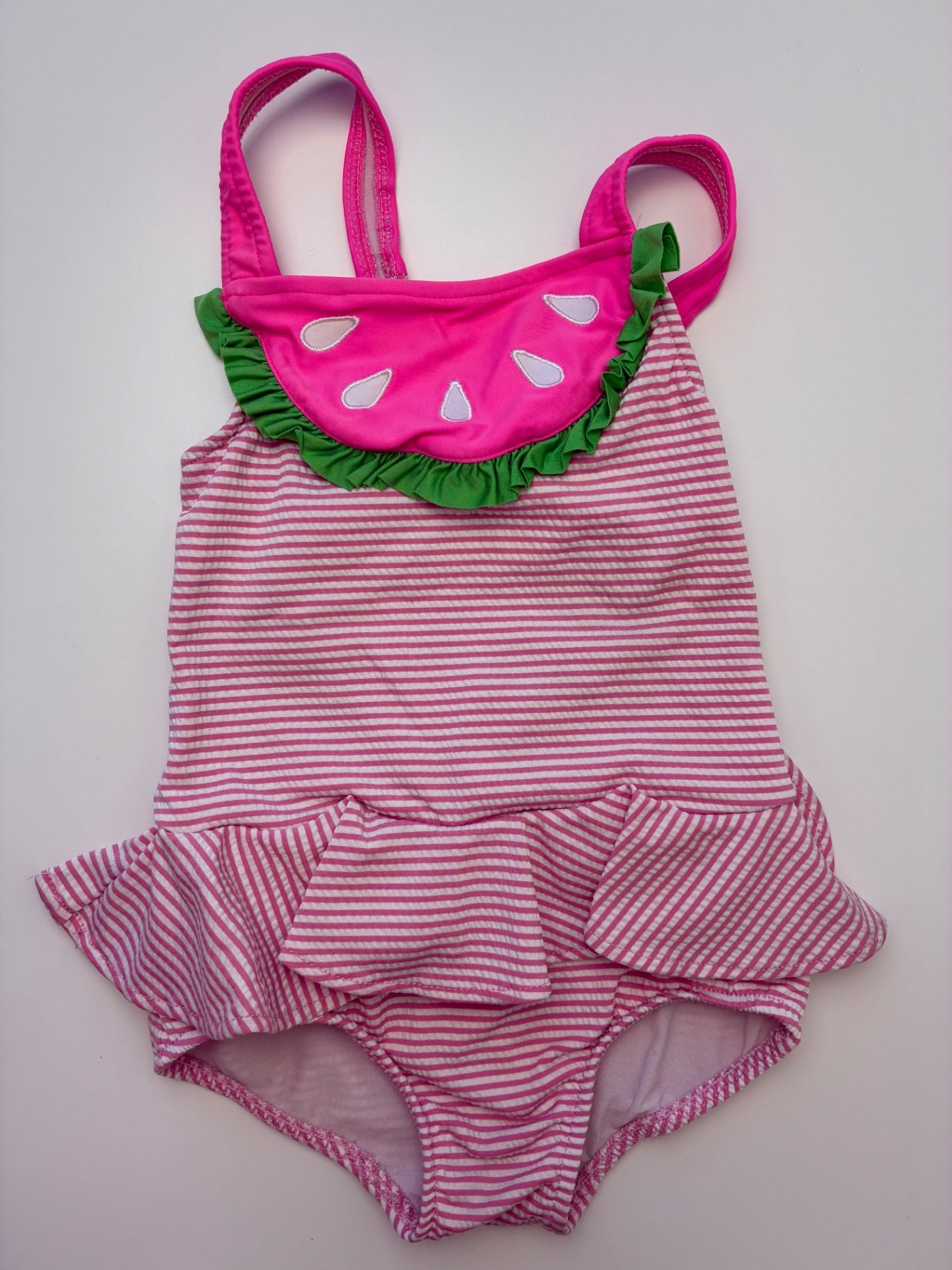 Florence Eiseman Swimsuit - Pink Watermelon + Seersucker | size 3T