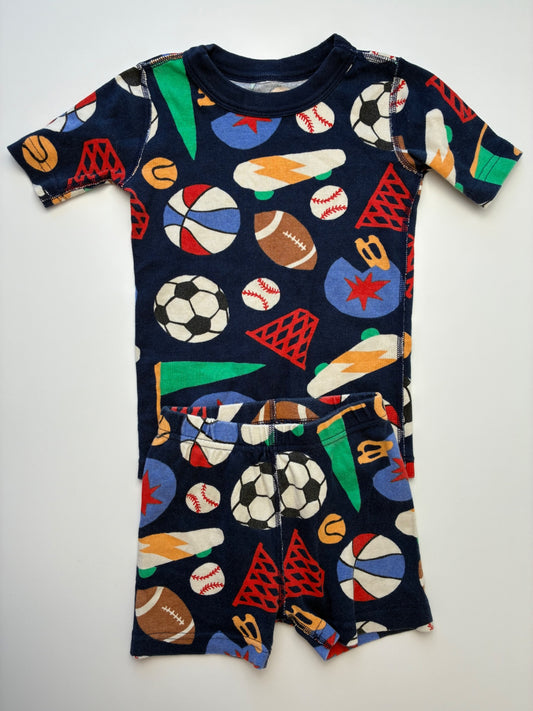 Hanna Andersson 2 Piece Ensemble - Navy Blue Sports T-Shirt + Shorts | size 5T