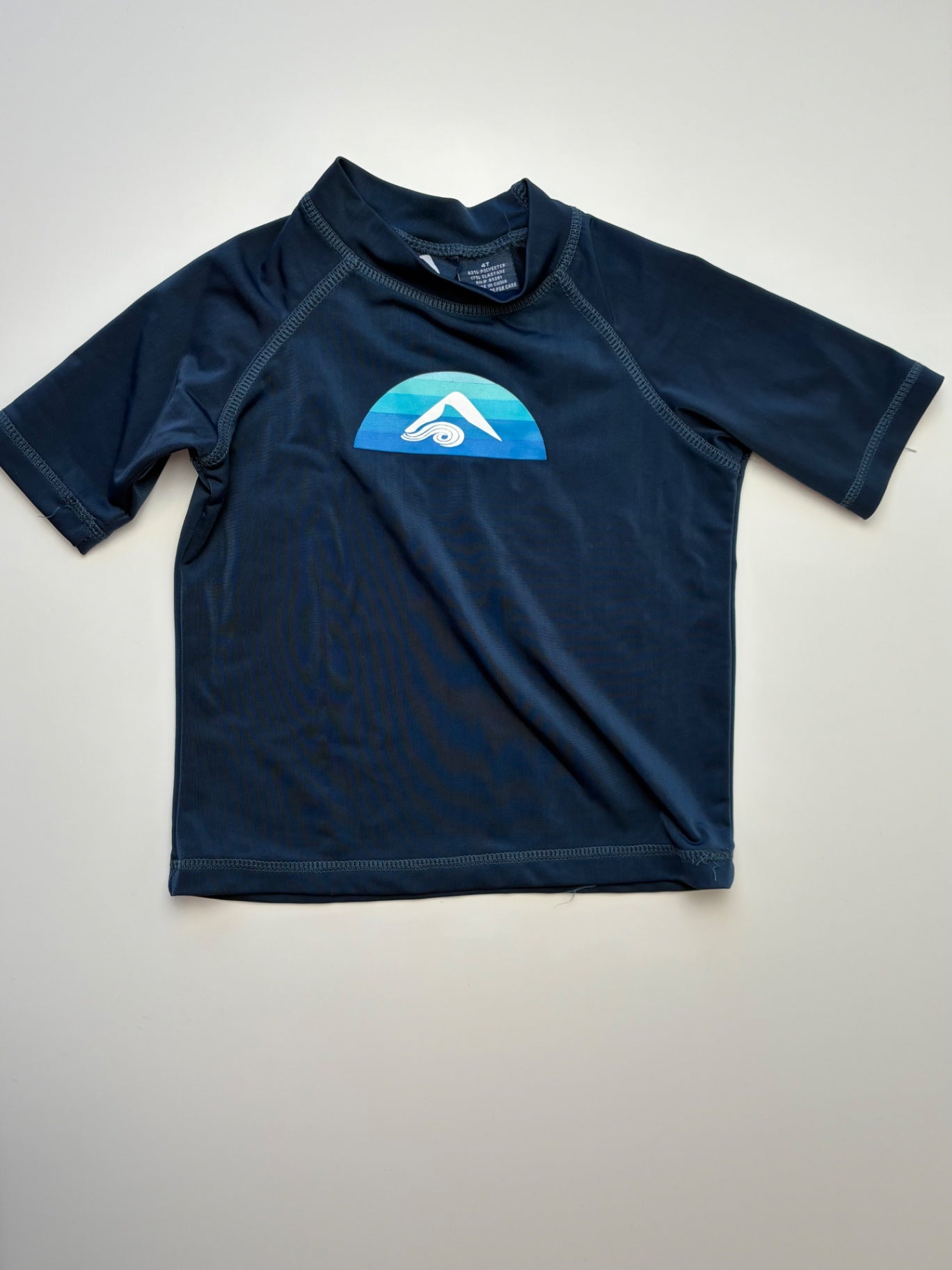 Kanu Surf Swim Shirt - Navy Blue Logo Graphic | size 4T