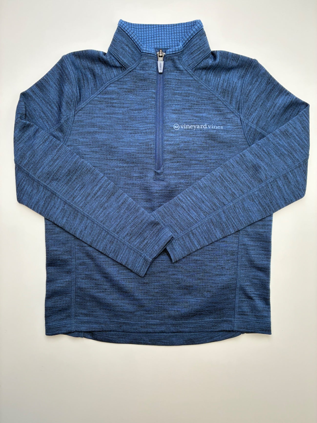 Vineyard Vines Sweatshirt - Blue Heathered 1/4 Zip | size 6