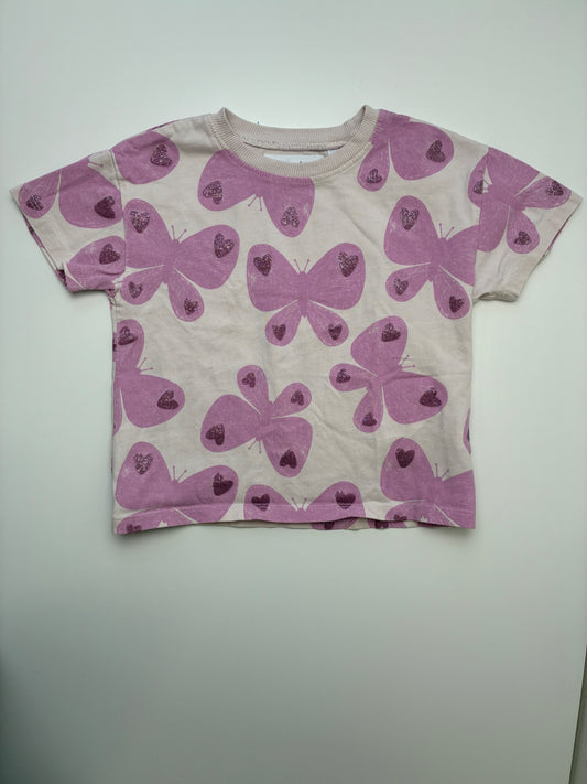 Zara T-Shirt - Purple Butterflies | size 3T