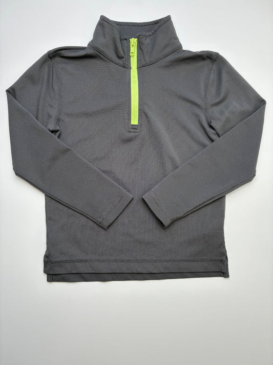 Crewcuts Sweatshirt - Gray Everyday 1/4 Zip w/ Neon Zipper | size 4T/5T