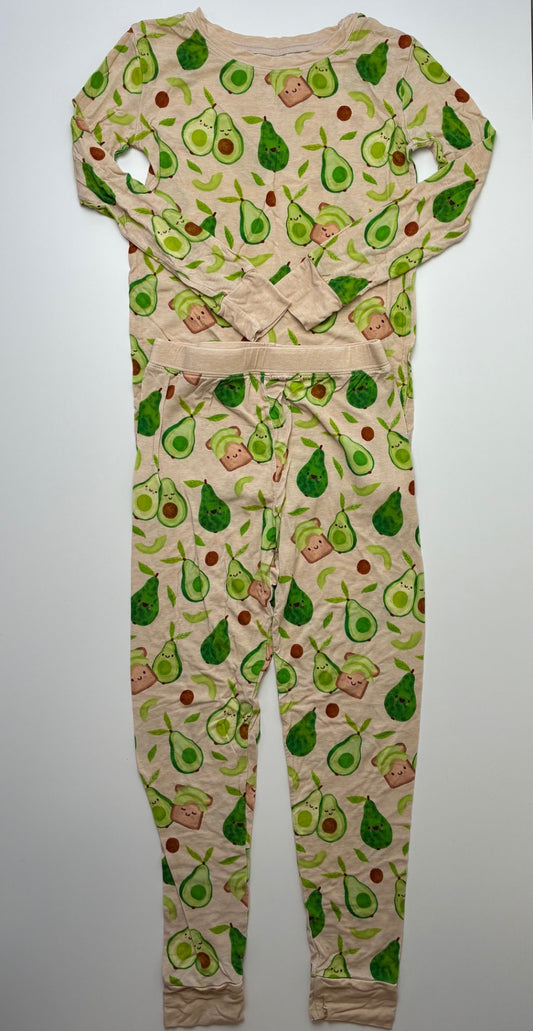 Little Sleepies 2 Piece Ensemble - Green Avocado Toast Pajamas | size 7/8