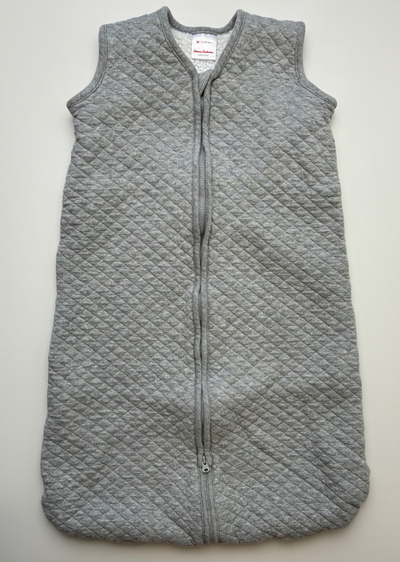 Hanna Andersson Sleepsack - Gray Quilted + Sherpa Lined | size 6 - 18 Months
