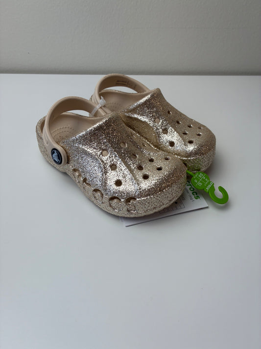 Crocs Shoes - Gold Glitter Baya Clog | size Shoe 9