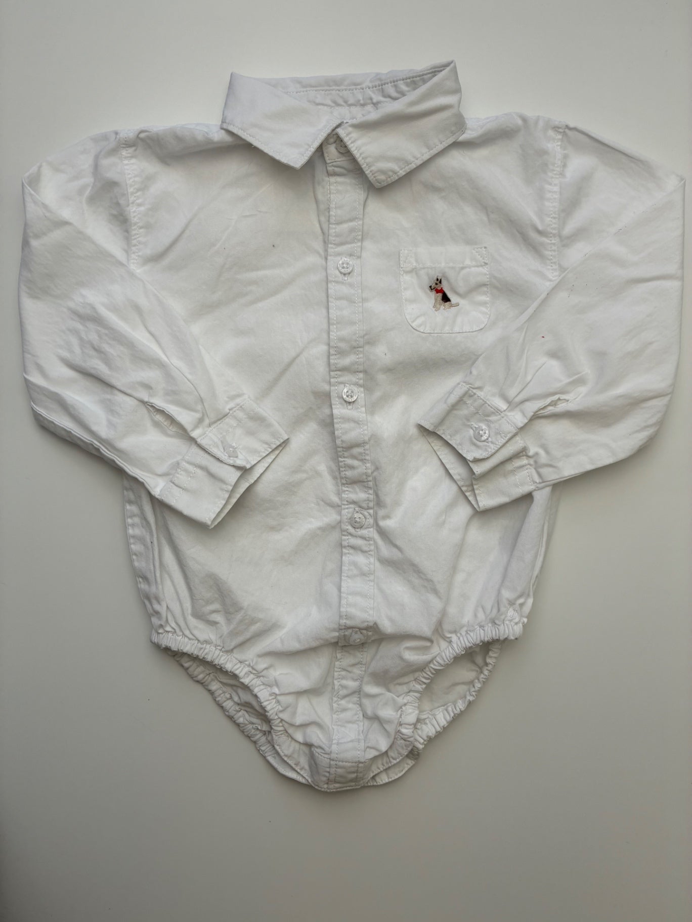 Janie and Jack Onesie - White Button Up | size 18 - 24 Months