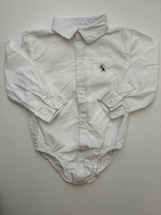 Janie and Jack Onesie - White Button Up | size 18 - 24 Months