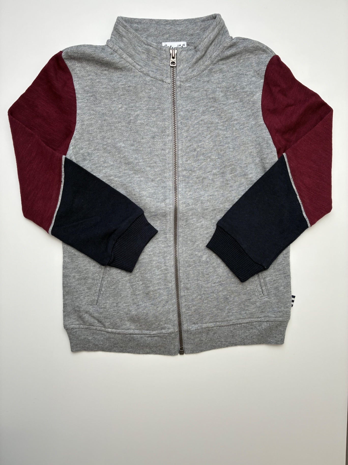 Splendid Sweatshirt - Gray Color Block Full Zip | size 7