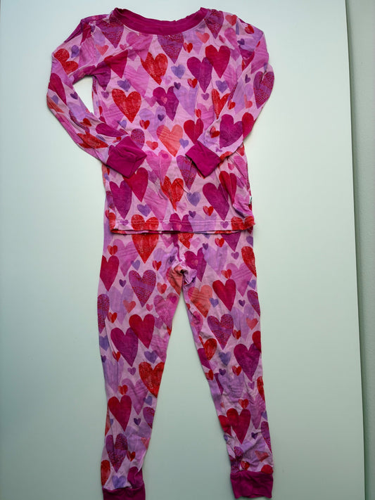 Little Sleepies Pajamas - Pink Hearts | size 4T
