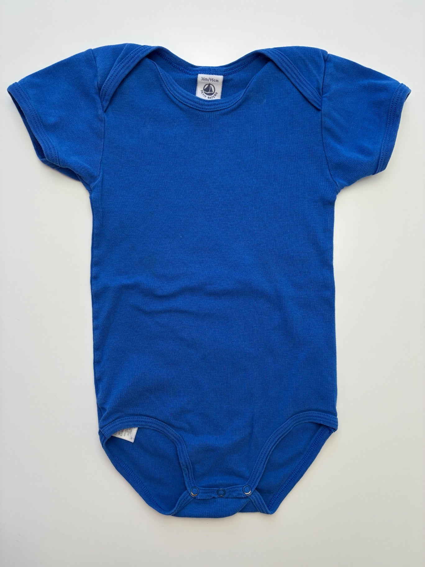 Petit Bateau Onesie - Blue Solid | size 36 Months