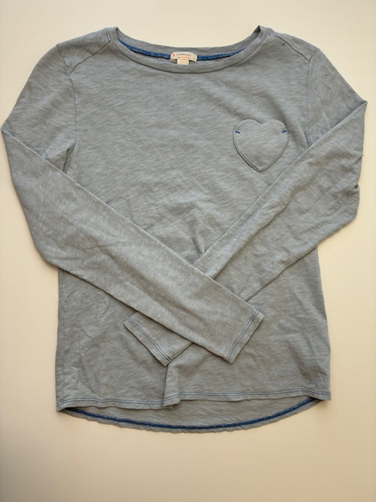Crewcuts Long Sleeve T-Shirt - Blue Heart Pocket | size 12/14