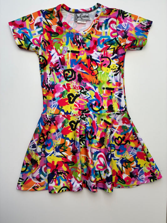 Dori Creations Dress - Multicolor Graffiti | size 4T
