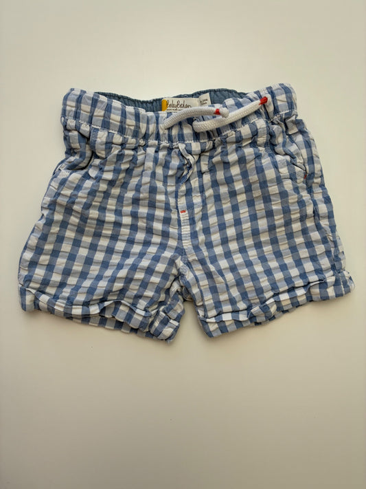 Baby Boden Shorts - Blue Gingham Chino | size 18 - 24 Months