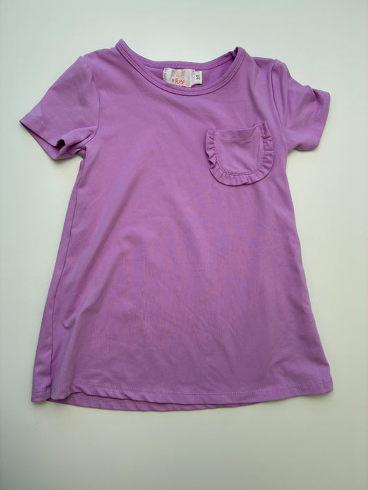 Mila & Rose T-Shirt - Purple Ruffle Pocket | size 3T