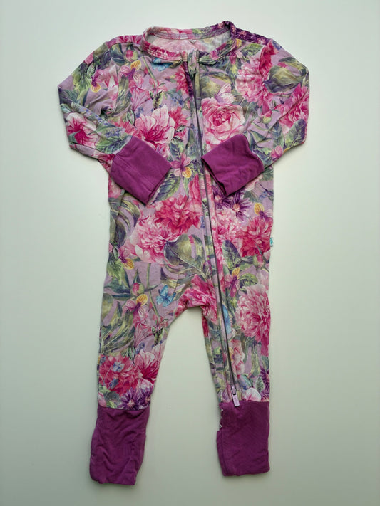 Posh Peanut Onesie - Pink Floral | size 3 - 6 Months