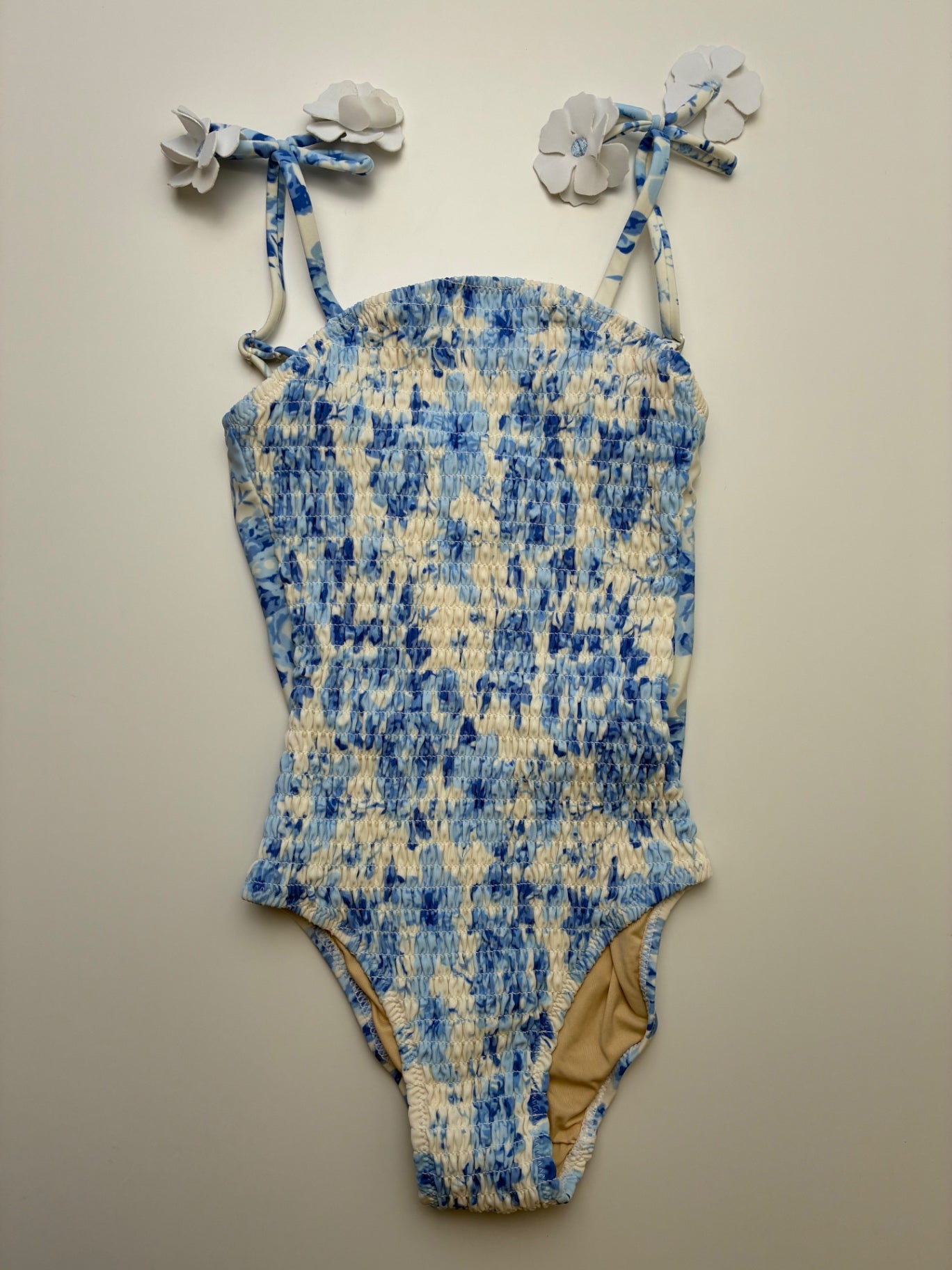 Shade Critters Swimsuit - Blue Floral Shirred One Piece | size 6