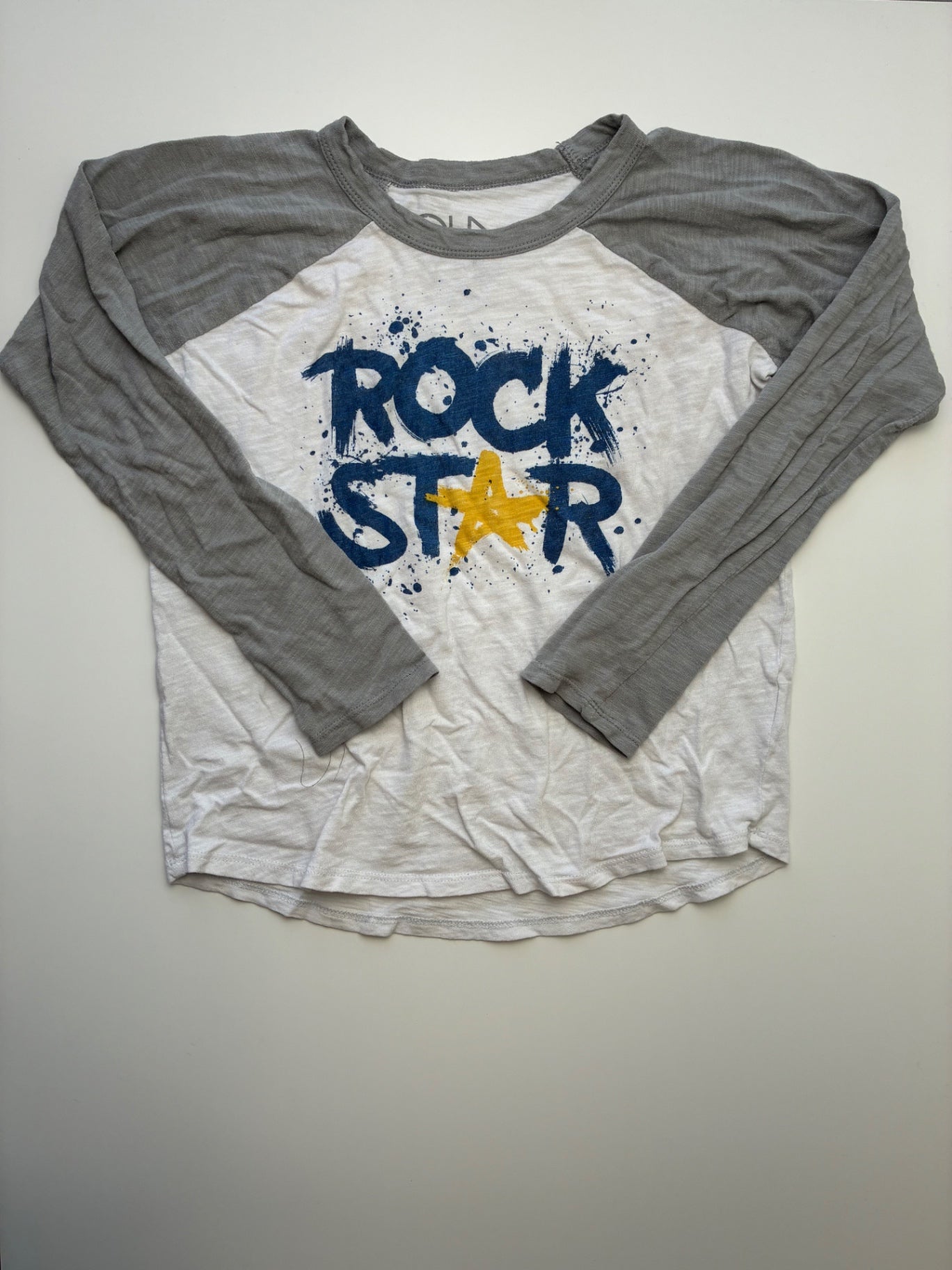 Chaser Long Sleeve T-Shirt - White 'Rock Star' Raglan Sleeve | size 7