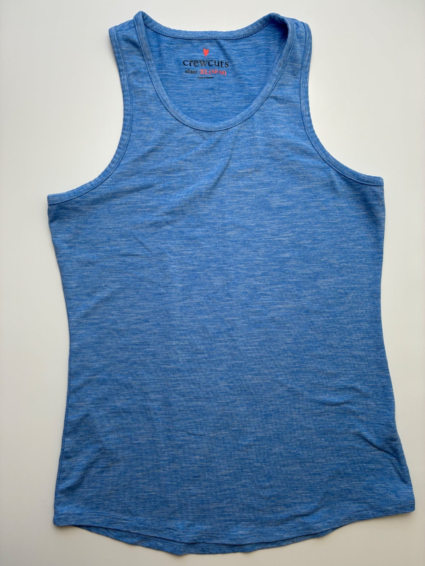 Crewcuts Tank Top - Blue Heathered Racerback | size 12 - 14