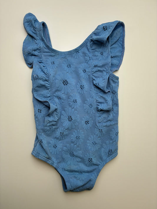 Baby Gap Swimsuit - Blue Flowers + Ruffles One Piece | size 4T
