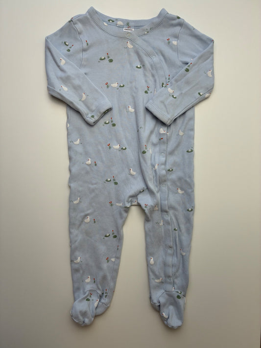 Nordstrom Onesie - Blue Duck + Lily Pad | size 9 Months