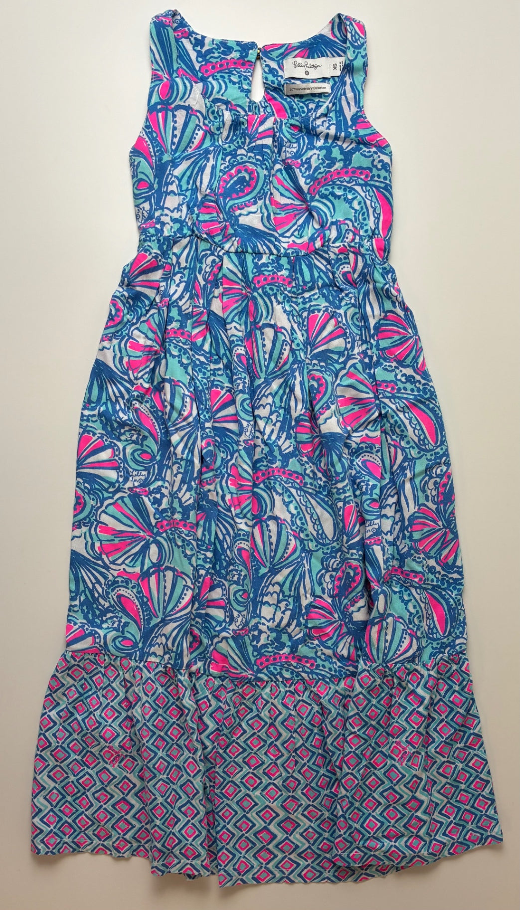 Lilly Pulitzer x Target Dress - Blue Sleeveless + Geometric Maxi | size 4T/5T