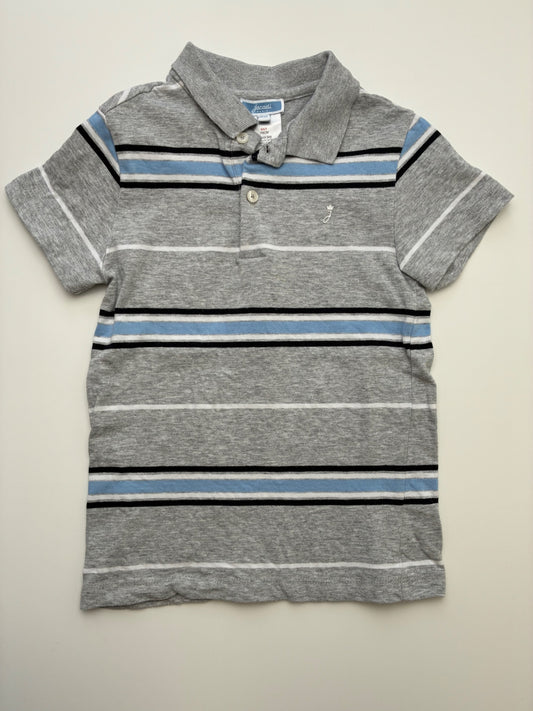 Jacadi Shirt - Gray Striped Polo | size 6