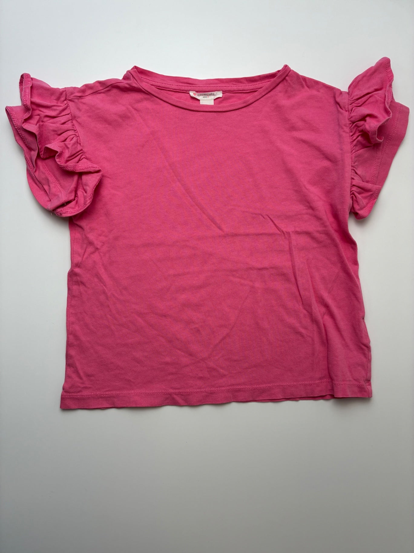 Crewcuts T-Shirt - Pink Ruffle Sleeve | size 6/7