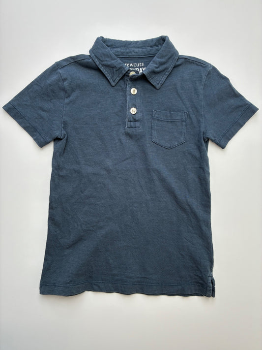 Crewcuts Shirt - Navy Blue Heathered Polo | size 4T/5T