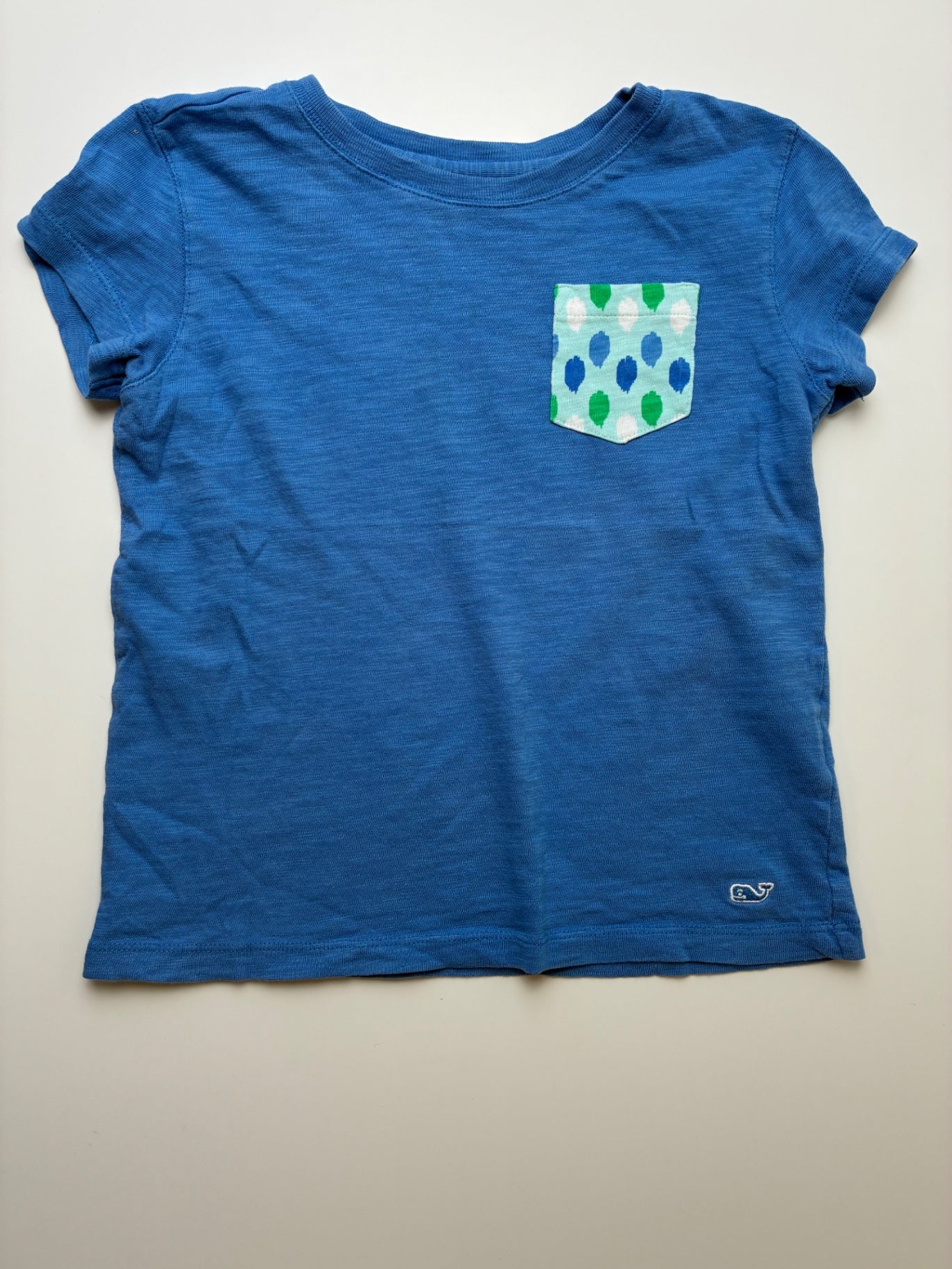 Vineyard Vines T-Shirt - Blue Polka Dot Pocket | size 5T/6