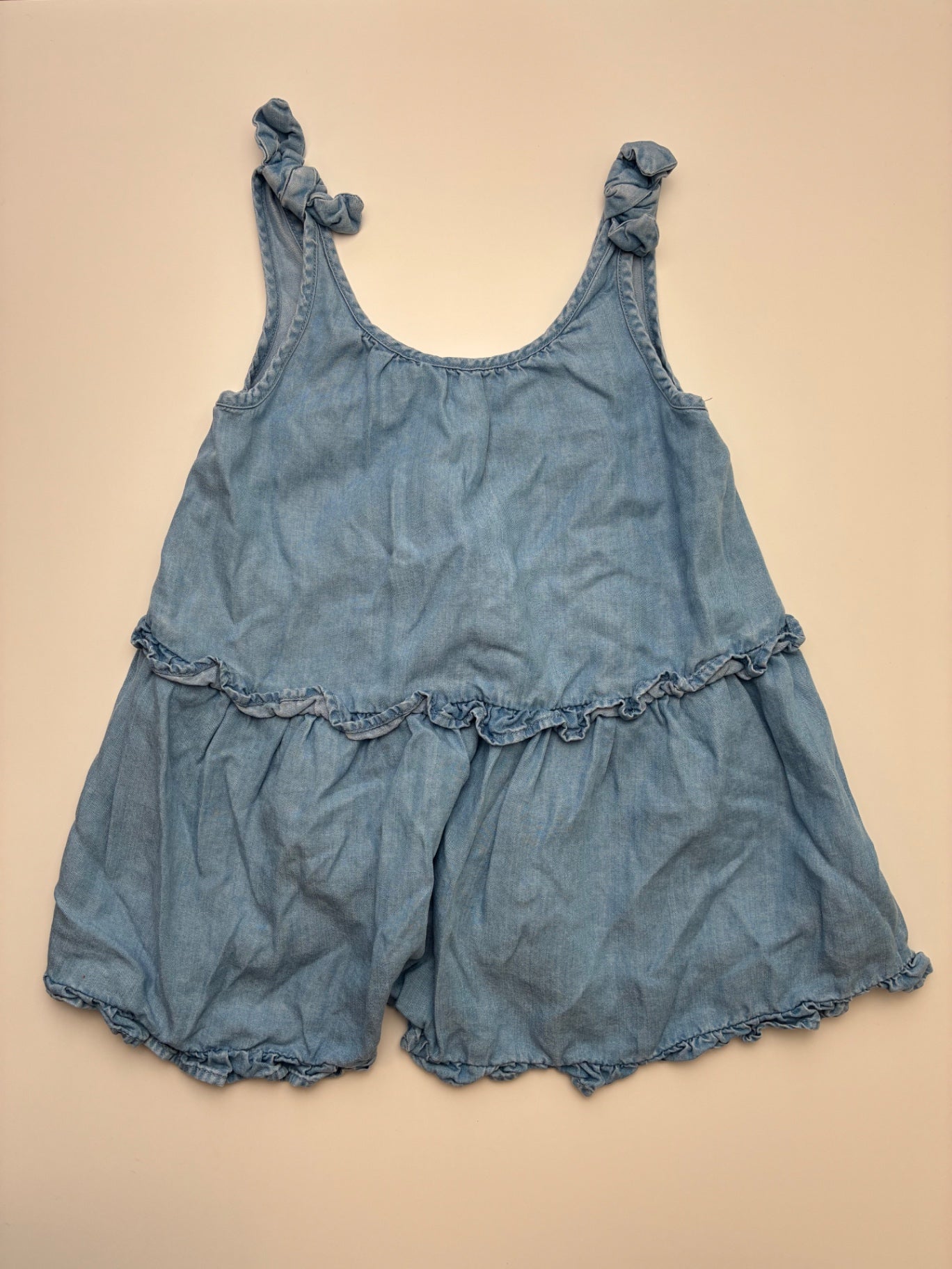 Zara Dress - Blue Chambray Ruffle | size 2T/3T