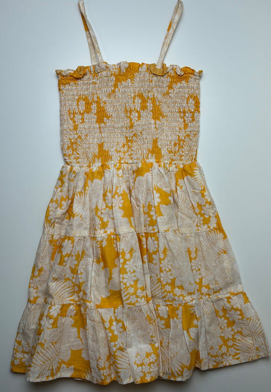 Janie and Jack Dress - Yellow Shirred Floral | size 8