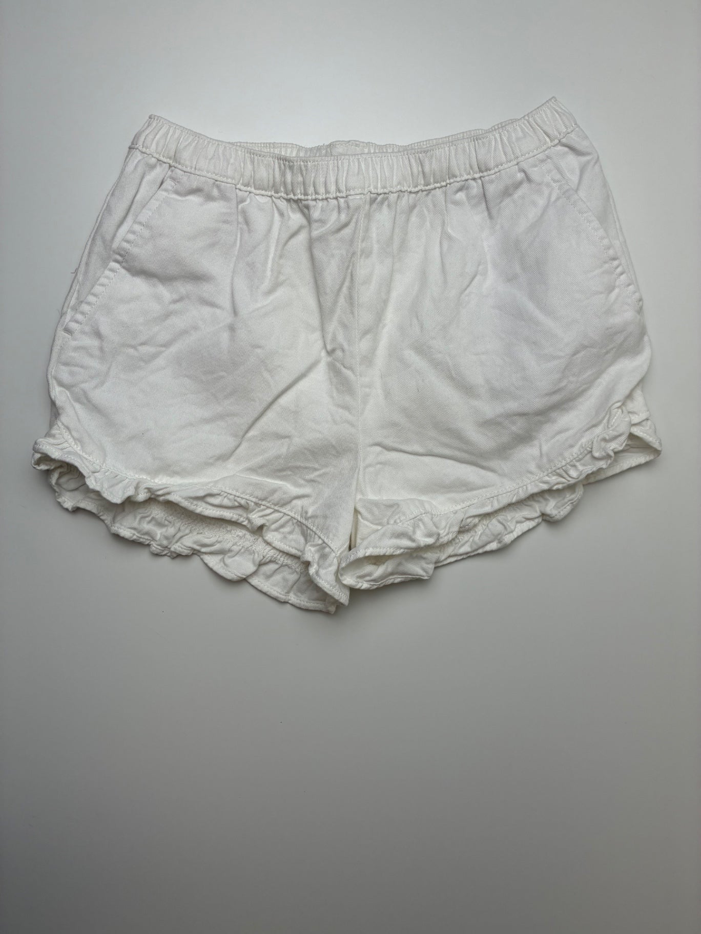 Crewcuts Shorts - White Ruffle Hem 100% Cotton | size 7