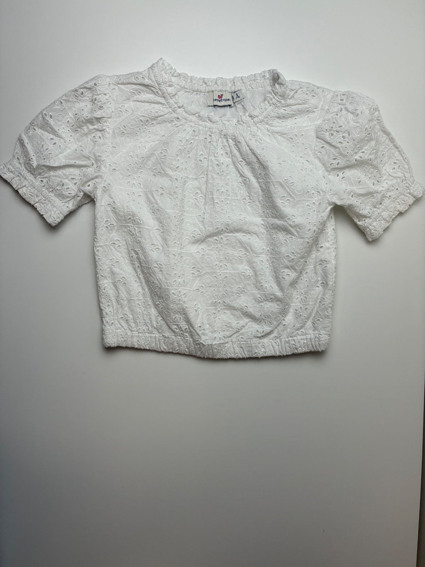 Vineyard Vines Shirt - White Eyelet Blouse | size 7/8