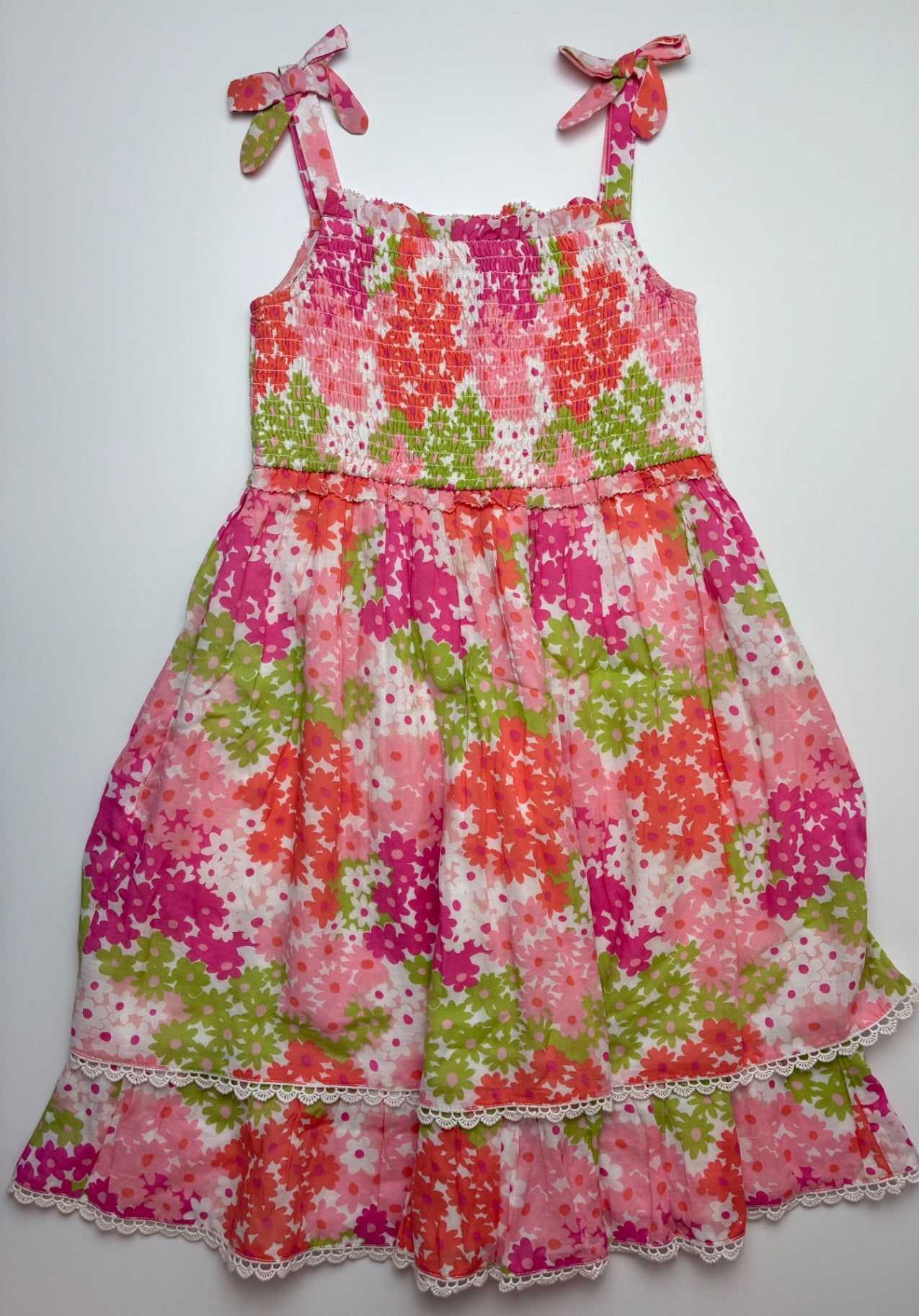 Mini Boden Dress - Pink Shirred Floral | size 5T/6