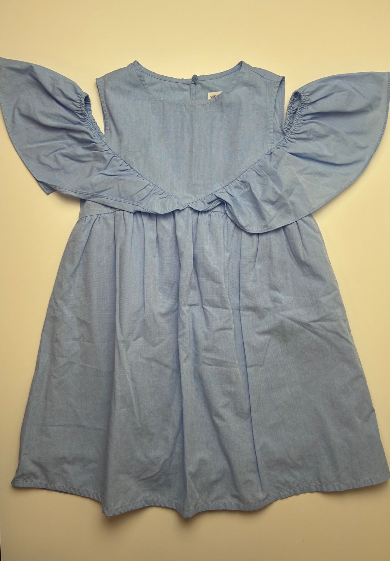 Zara Dress - Blue Cold Shoulder Poplin | size 8