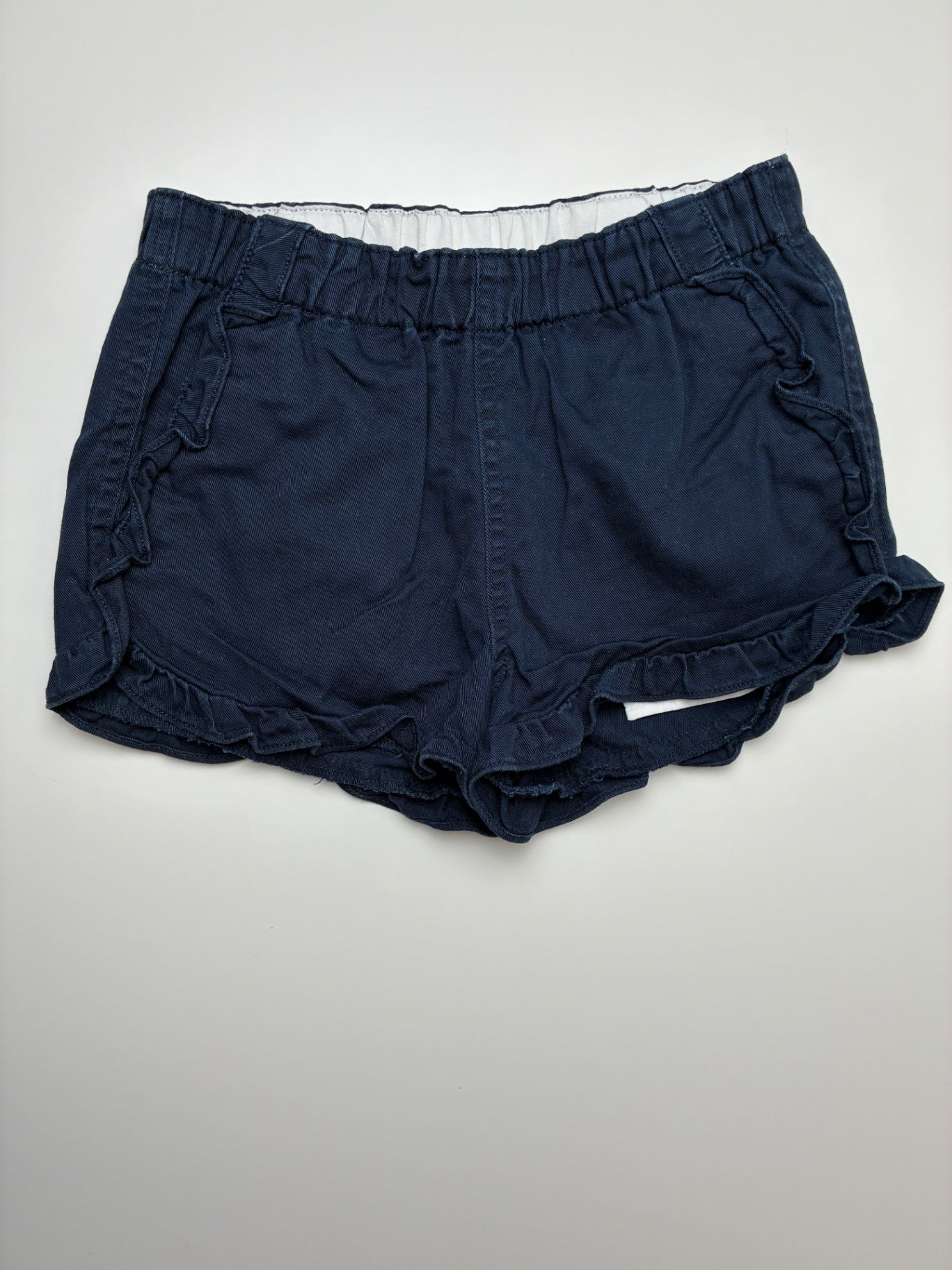 Crewcuts Shorts - Navy Blue Ruffle Hem Chino | size 7