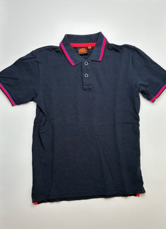 Sundek Shirt - Navy Blue Neon Trim Polo | size 8