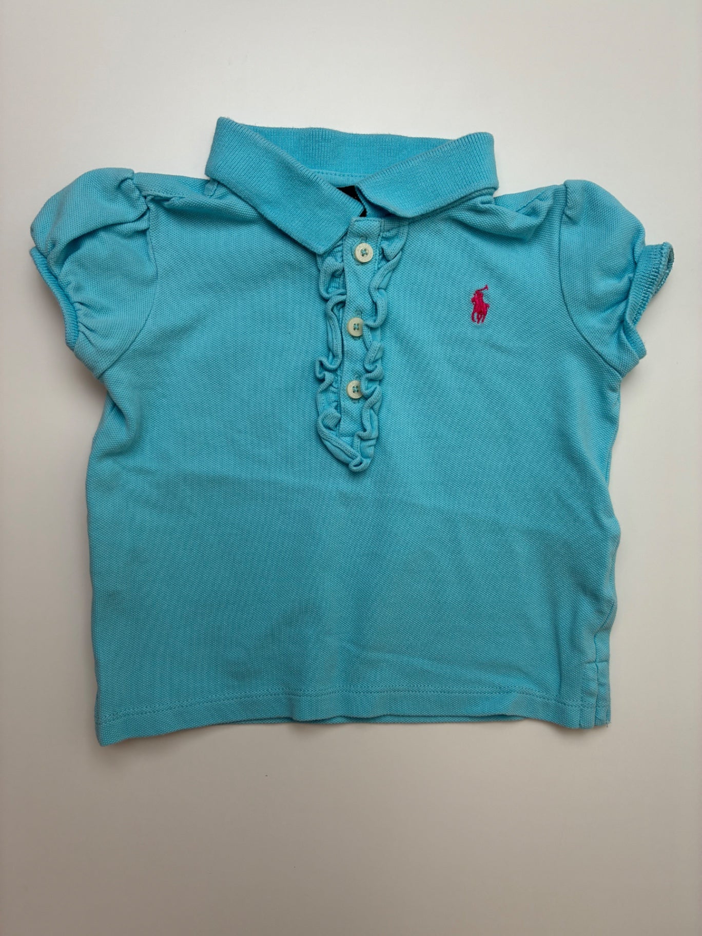 Ralph Lauren Shirt - Blue Polo w/ Ruffles | size 12 Months