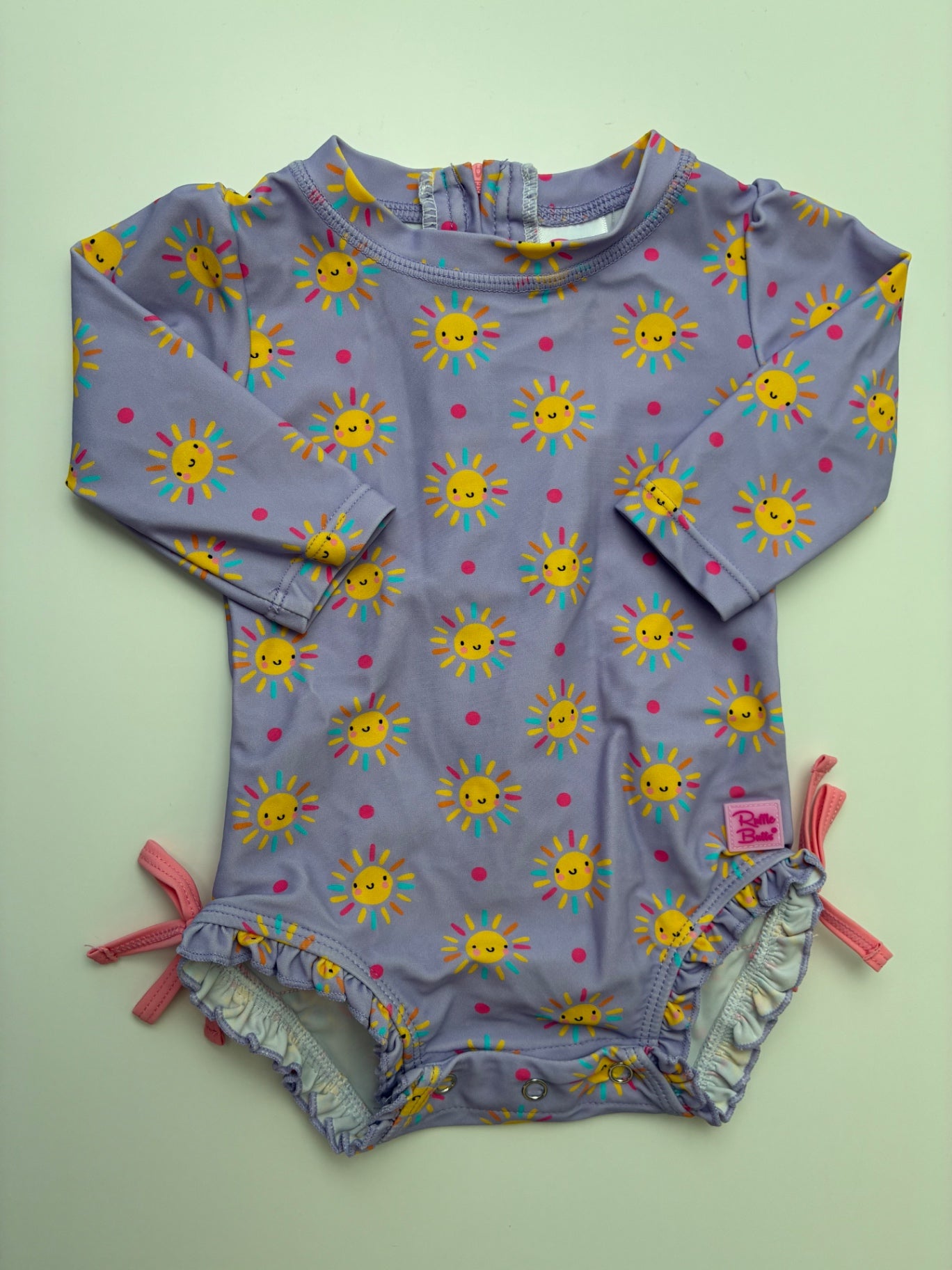 Ruffle Butts Swimsuit - Purple Sun Pattern | size 3 - 6 Months