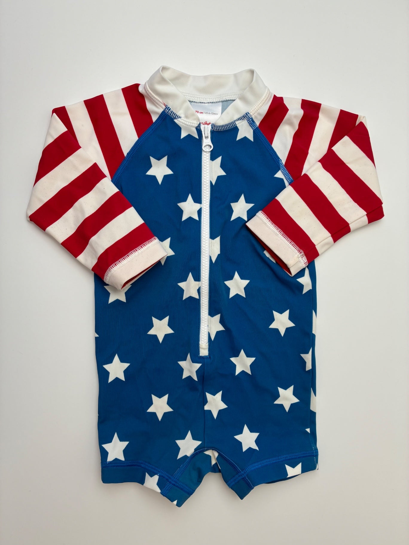 Hanna Andersson Swimsuit - Blue Stars + Stripes | size 6 - 12 Months