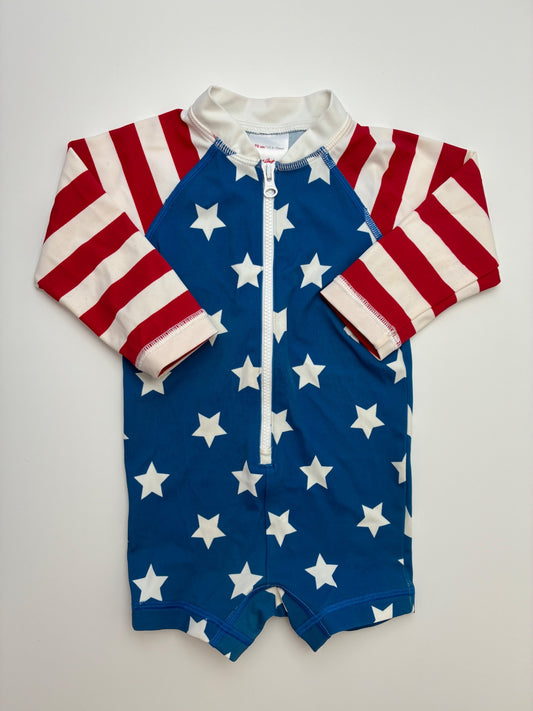 Hanna Andersson Swimsuit - Blue Stars + Stripes | size 6 - 12 Months
