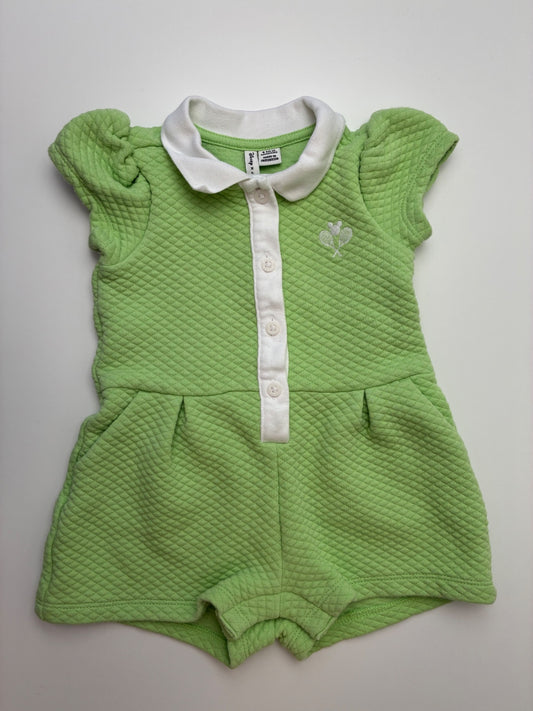 Disney x Janie and Jack Onesie - Green Quilted Minnie Mouse Romper | size 6 - 12 Months